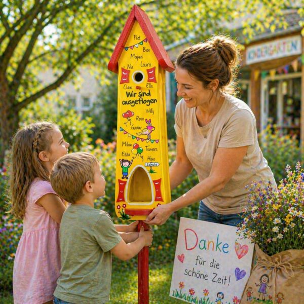 Vogelhaus Geschenk Kindergarten Erzieherin Lehrerin Tagesmutter, kreatives Geschenk von Herzen