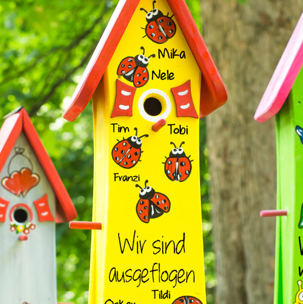 Original Vogelliebe Vogelhaus Kindergarten Abschiedsgeschenk Marienkäfer XXL