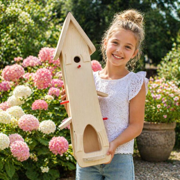 Vogelhaus Vogelvilla Futterhaus bemalen Bausatz zum selbst gestalten als Kindergarten abschied nachhaltiges Geschenk mit Farbe