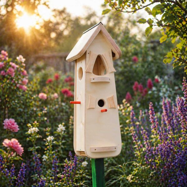 Vogelhaus Vogelvilla Futterhaus bemalen Bausatz zum selbst gestalten als Kindergarten abschied nachhaltiges Geschenk mit Farbe