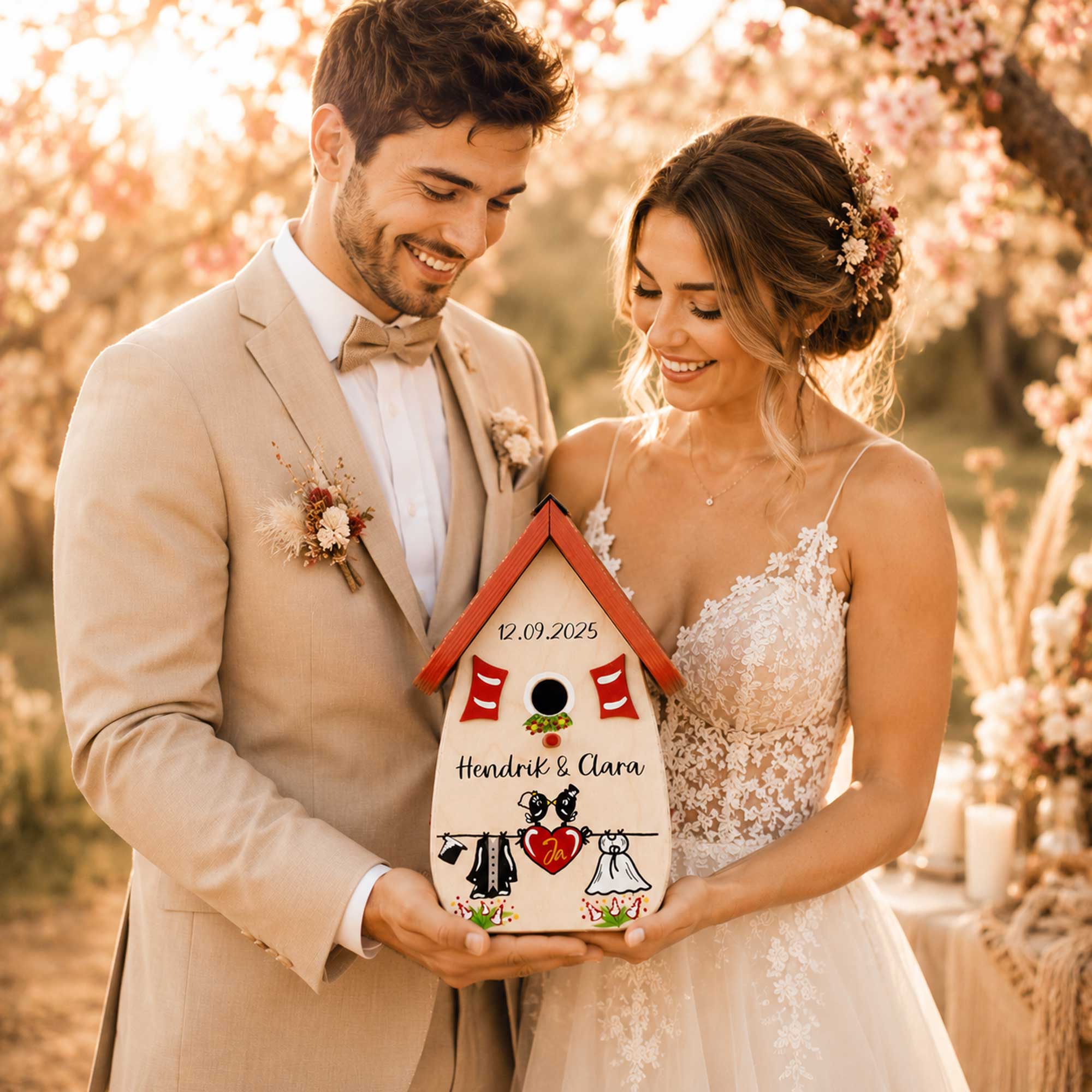 Persönliches Hochzeitsgeschenk für Brautpaar Personalisiertes geschenk Hochzeit, Namen vom Brautpaar bleibende Erinnerungen