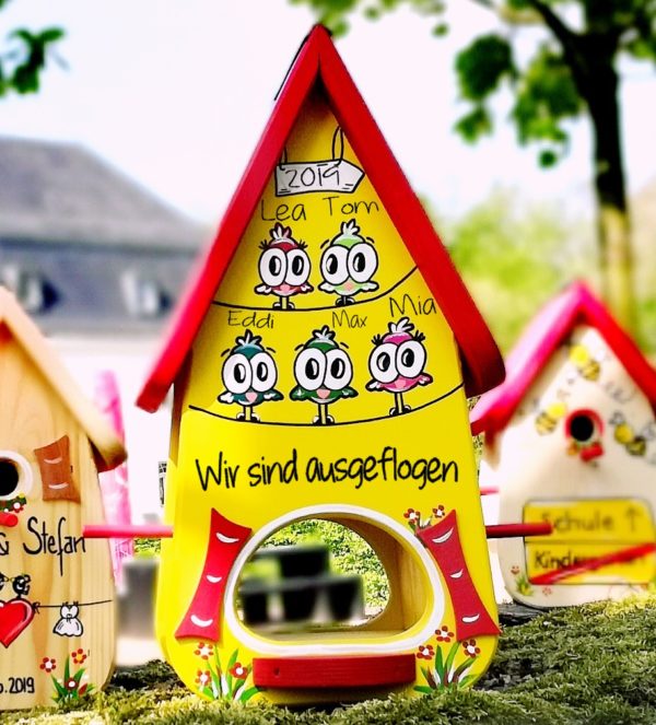 Original Vogelliebe personalisiertes Vogelhaus für den Kindergarten Abschied mit Namen personalisiert