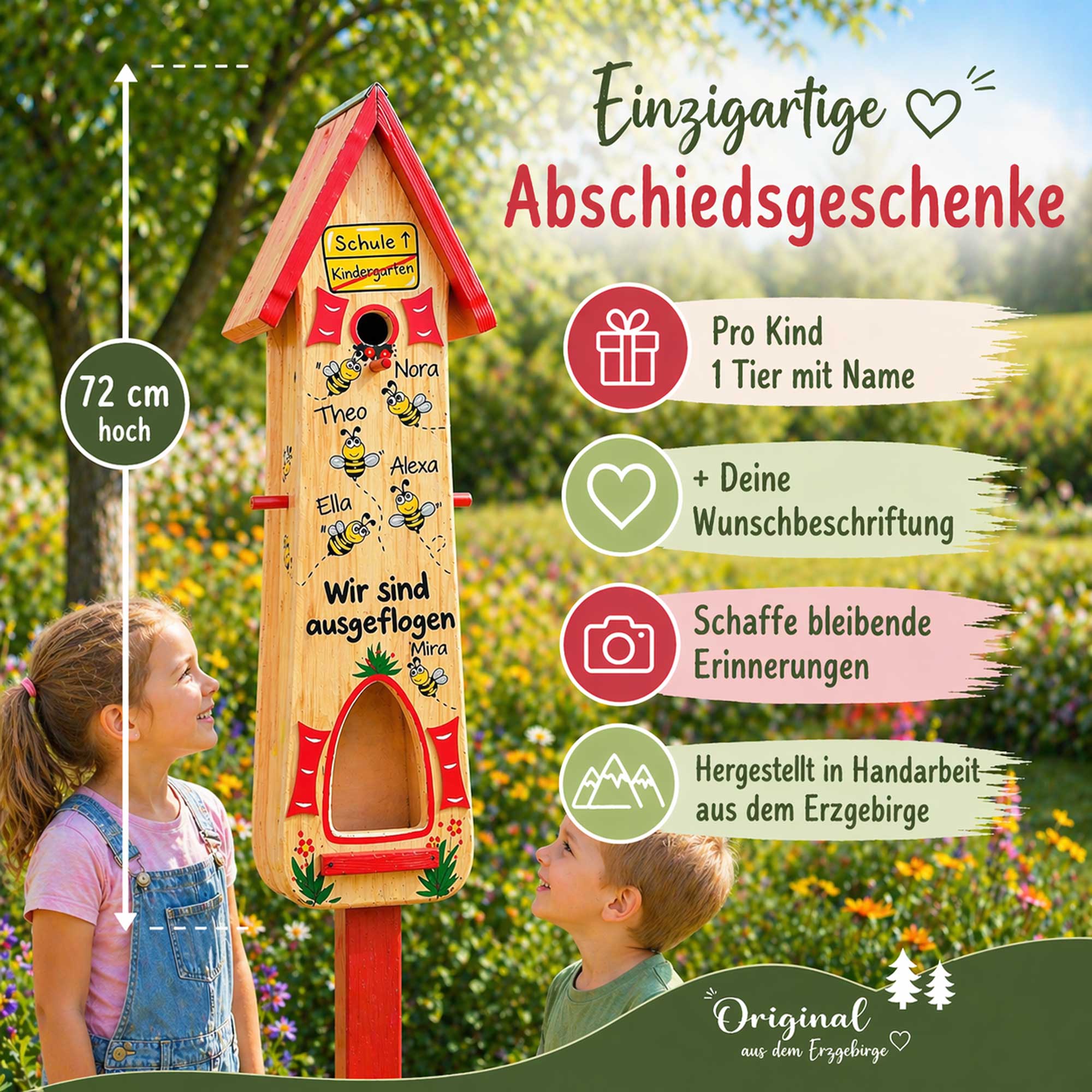 Persönliches Abschiedsgeschenk für die Erzieherin, nützliches Geschenk Kindergarten Abschied mit Bienen Bienengruppe