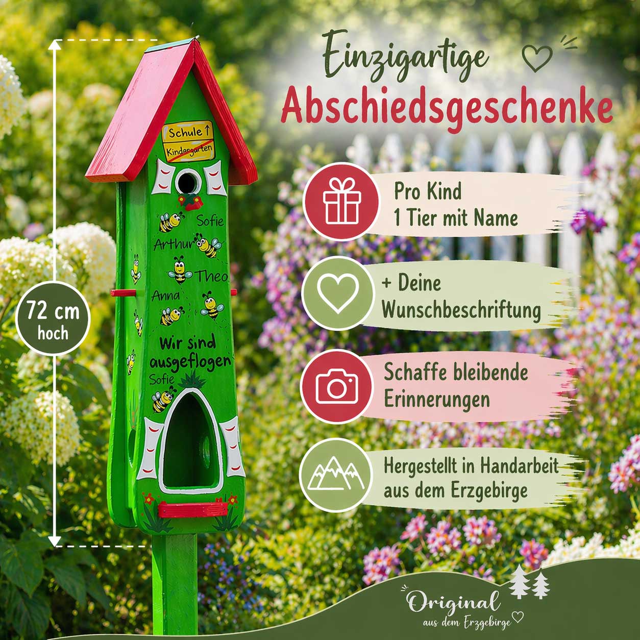 Persönliches Abschiedsgeschenk für die Erzieherin, nützliches Geschenk Kindergarten Abschied mit Bienen Bienengruppe