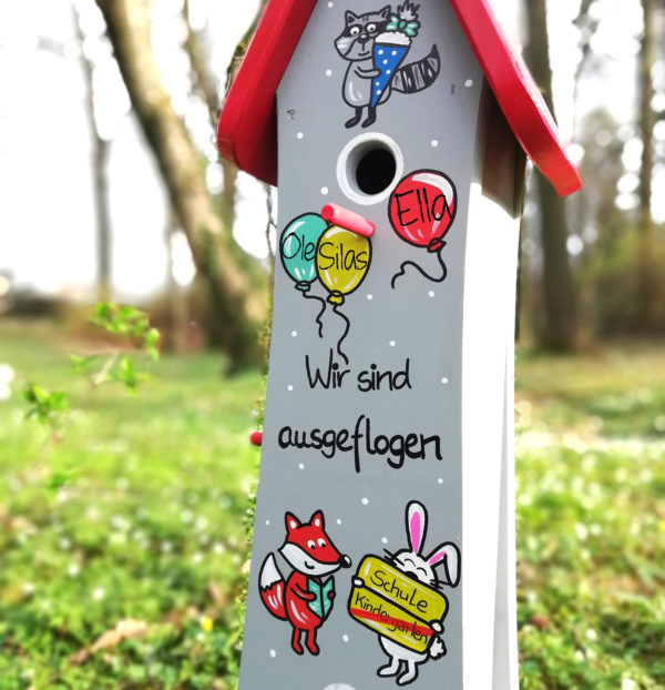Original Vogelliebe Kindergarten abschied Geschenk Idee Grau