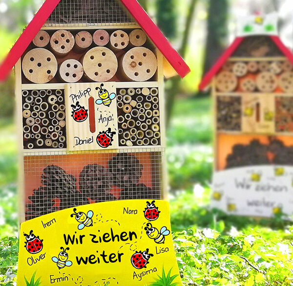 Kindergarten Abschiedsgeschenk Erzieherin Erzieher Insektenhotel Bienen und Marienkäfer für die Tagesmutter
