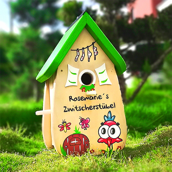 Vogelhaus bunt Vogelvilla persönliches Geschenk für Mama und Papa Großeltern