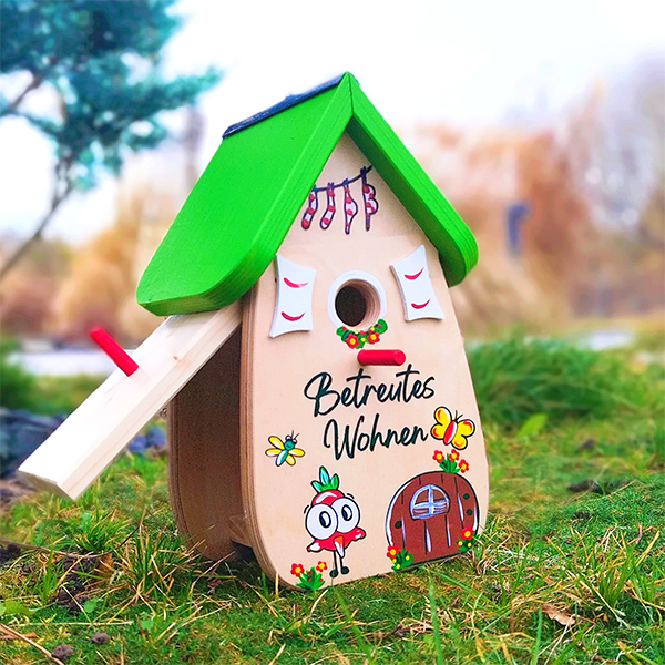 Vogelhaus bunt Vogelvilla persönliches Geschenk für Mama und Papa Großeltern