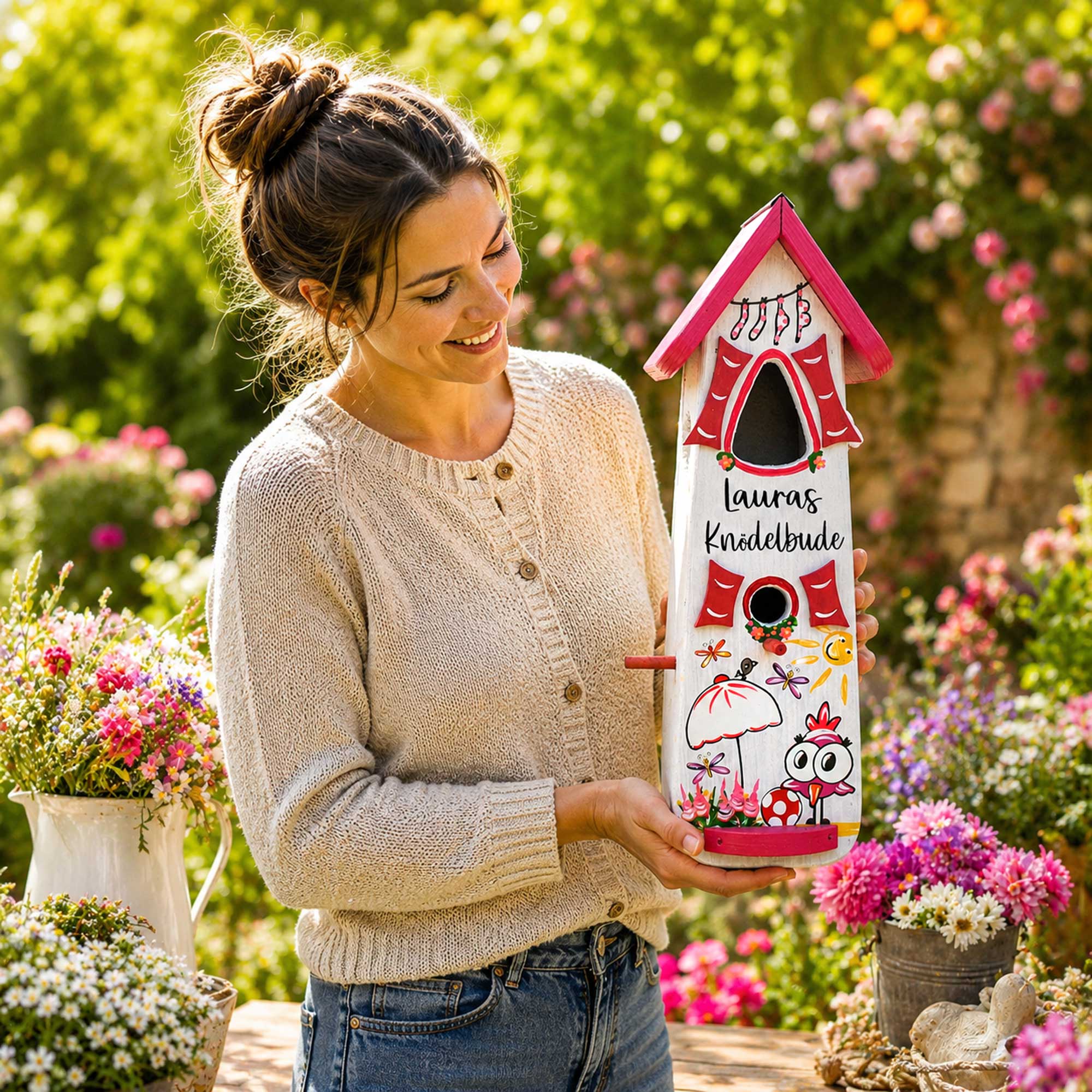 Vogelhaus kreatives Geschenk personalisiert mit Namen Beste Freundin Mutti Mutter Eltern Oma