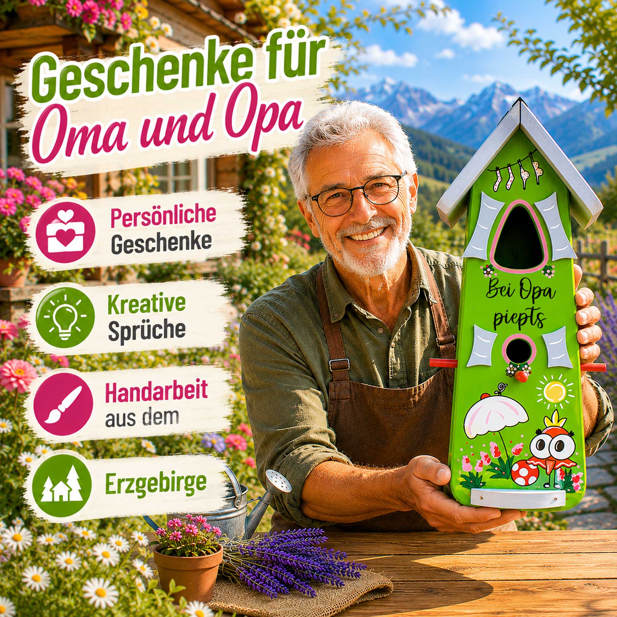 Vogelhaus kreatives Geschenk personalisiert mit Namen Beste Freundin Mutti Mutter Eltern Oma