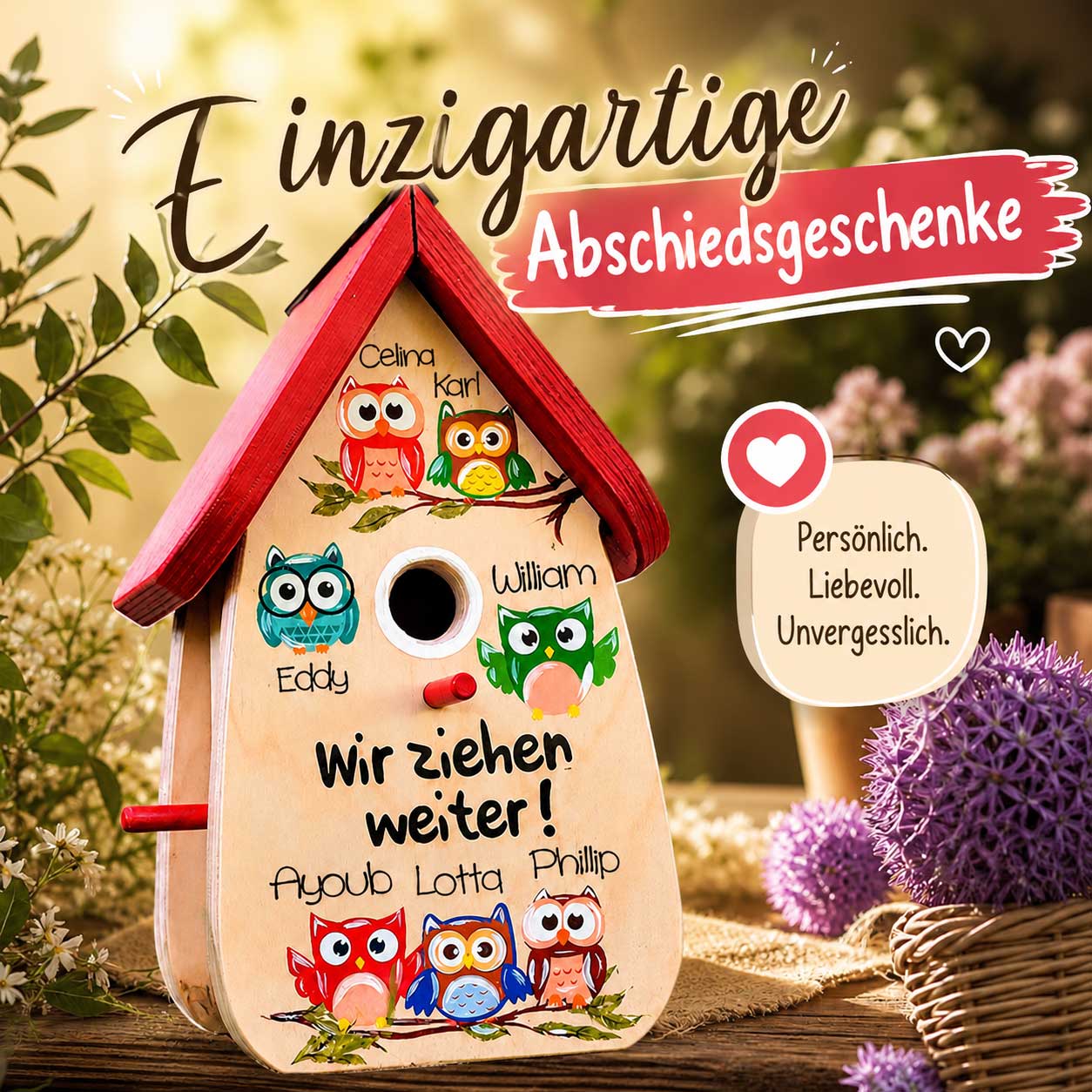Abschiedsgeschenk Erzieherin Geschenkidee Schule Lehrerin Grundschule Abschluss Nistkasten Eulen Eulenklasse – Bild 6