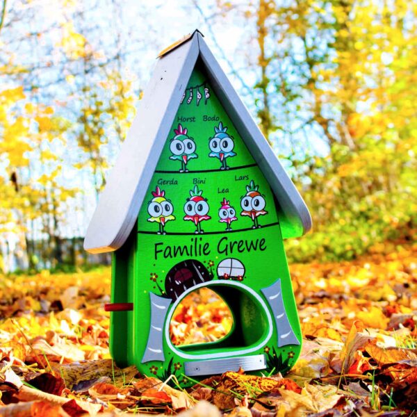 Vogelhaus Futterhaus bunt Geschenk für Mutti Eltern Mama Oma witziges Geschenk für garten