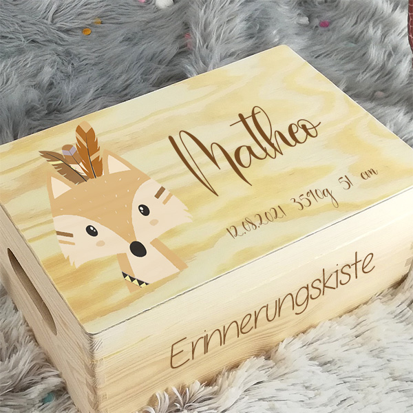 Erinnerungskiste Baby Babygeschenke Jungen und Mädchen Personalisierte Erinnerungsbox mit Namen und Geburtsdaten Geburtsgeschenke Geschenke zur Geburt