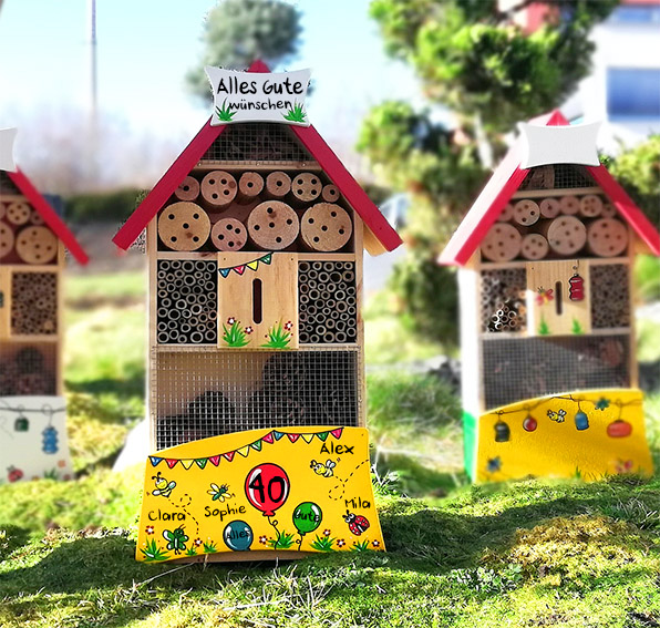 Insektenhotel als persönliches Geschenk zum runden Geburtstag