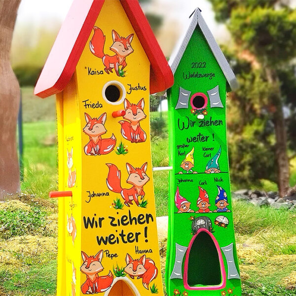 Kindergarten Abschiedsgeschenke Erzieherin Erzieher Abschiedsgeschenk für grundschule Schule Vogelhaus mit Füchse Schlaue Füchse Fuchsklasse