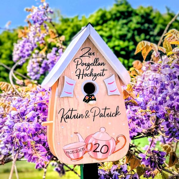 Geschenk zur Porzellanhochzeit Porzellan Hochzeit 20 Jahre verheiratet Name und Datum nützliches Geschenk