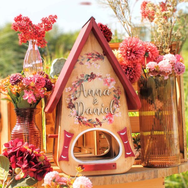 Vogelhaus Hochzeit Geschenk geflammt kreatives persönliches Geschenk Holz für Brautpaar