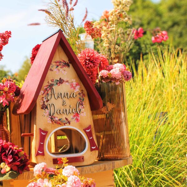 Vogelhaus Hochzeit Geschenk geflammt kreatives persönliches Geschenk Holz für Brautpaar