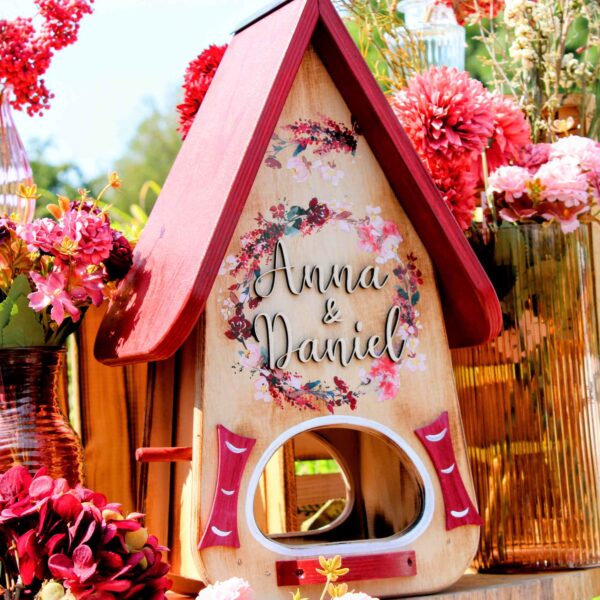 Vogelhaus Hochzeit Geschenk geflammt kreatives persönliches Geschenk Holz für Brautpaar