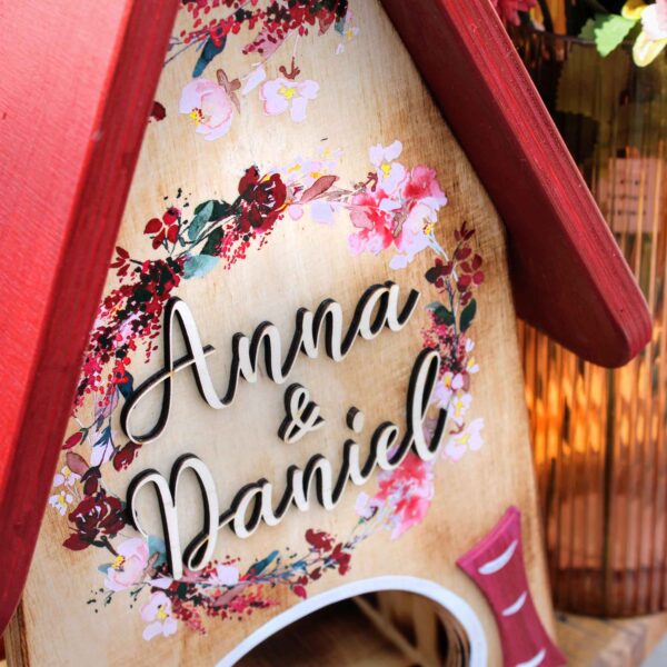 Vogelhaus Hochzeit Geschenk geflammt kreatives persönliches Geschenk Holz für Brautpaar