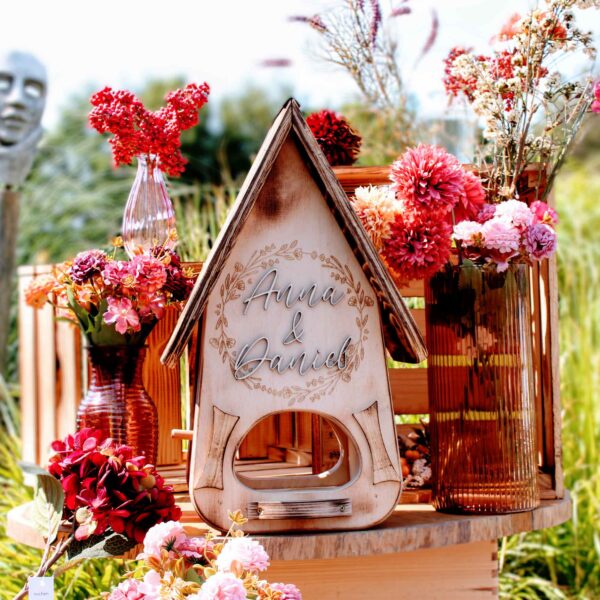 Vogelhaus Hochzeit Geschenk geflammt kreatives persönliches Geschenk Holz für Brautpaar