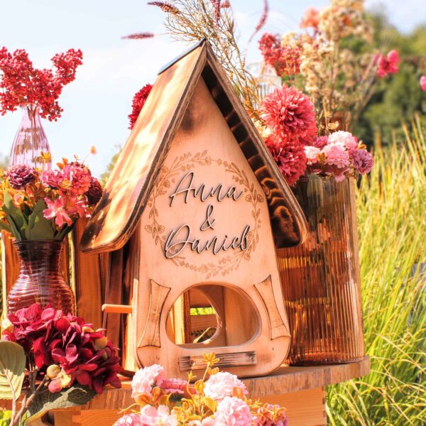 Vogelhaus Hochzeit Geschenk geflammt kreatives persönliches Geschenk Holz für Brautpaar