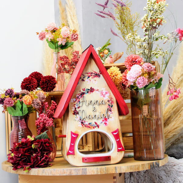 Vogelhaus Hochzeit Geschenk geflammt kreatives persönliches Geschenk Holz für Brautpaar
