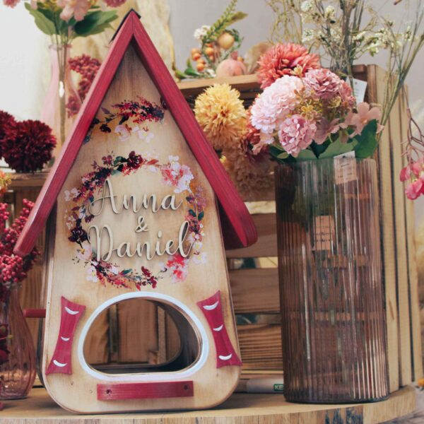 Vogelhaus Hochzeit Geschenk geflammt kreatives persönliches Geschenk Holz für Brautpaar