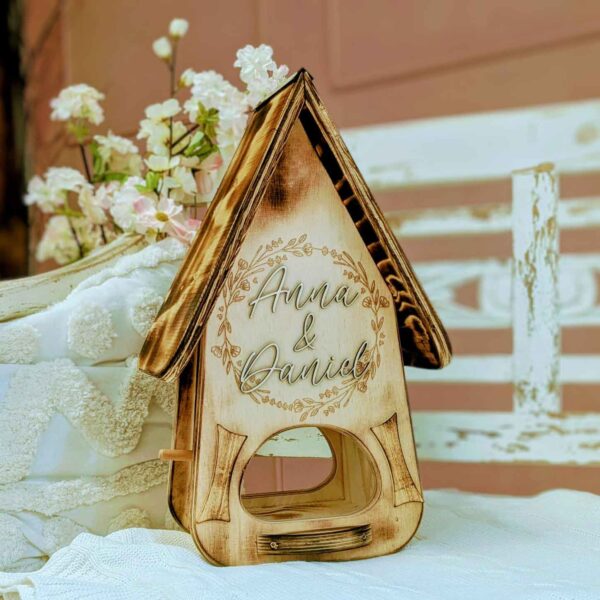 Vogelhaus Hochzeit Geschenk geflammt kreatives persönliches Geschenk Holz für Brautpaar