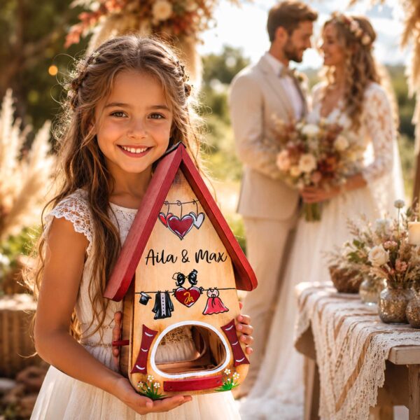 geschenkidee Trauzeugin Eltern Hochzeit Geschenk persönliches Holz Boho Bohohochzeit Beere Geschenk von Herzen