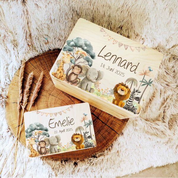Erinnerungskiste Holz Baby Geschenk Geburt Taufe persönliches Geschenk Erinnerungen aufbewahren