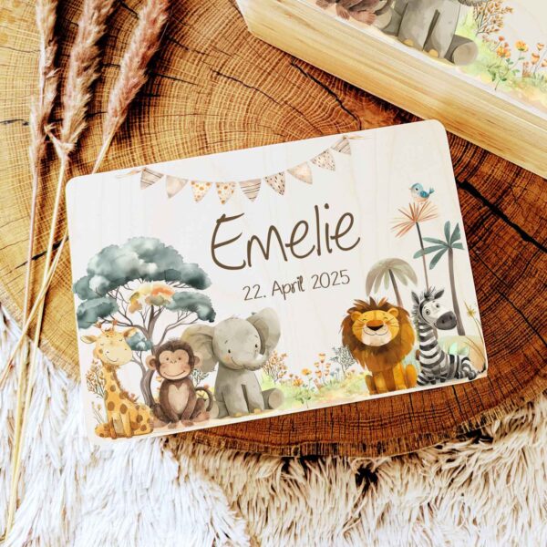 Erinnerungskiste Holz Baby Geschenk Geburt Taufe persönliches Geschenk Erinnerungen aufbewahren