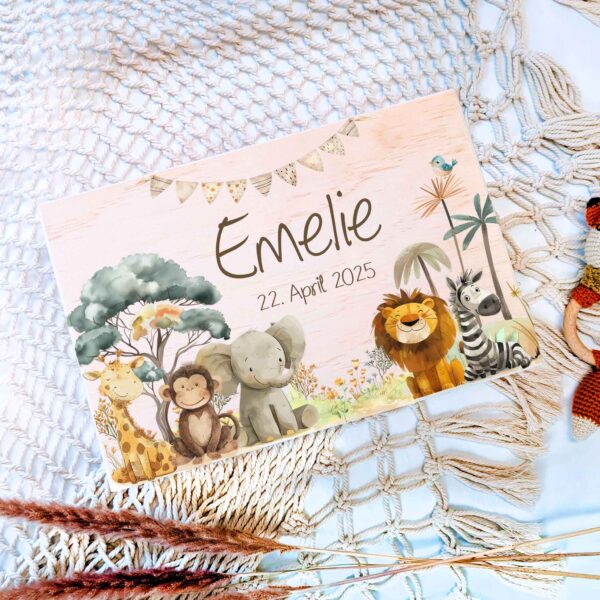 Erinnerungskiste Holz Baby Geschenk Geburt Taufe persönliches Geschenk Erinnerungen aufbewahren