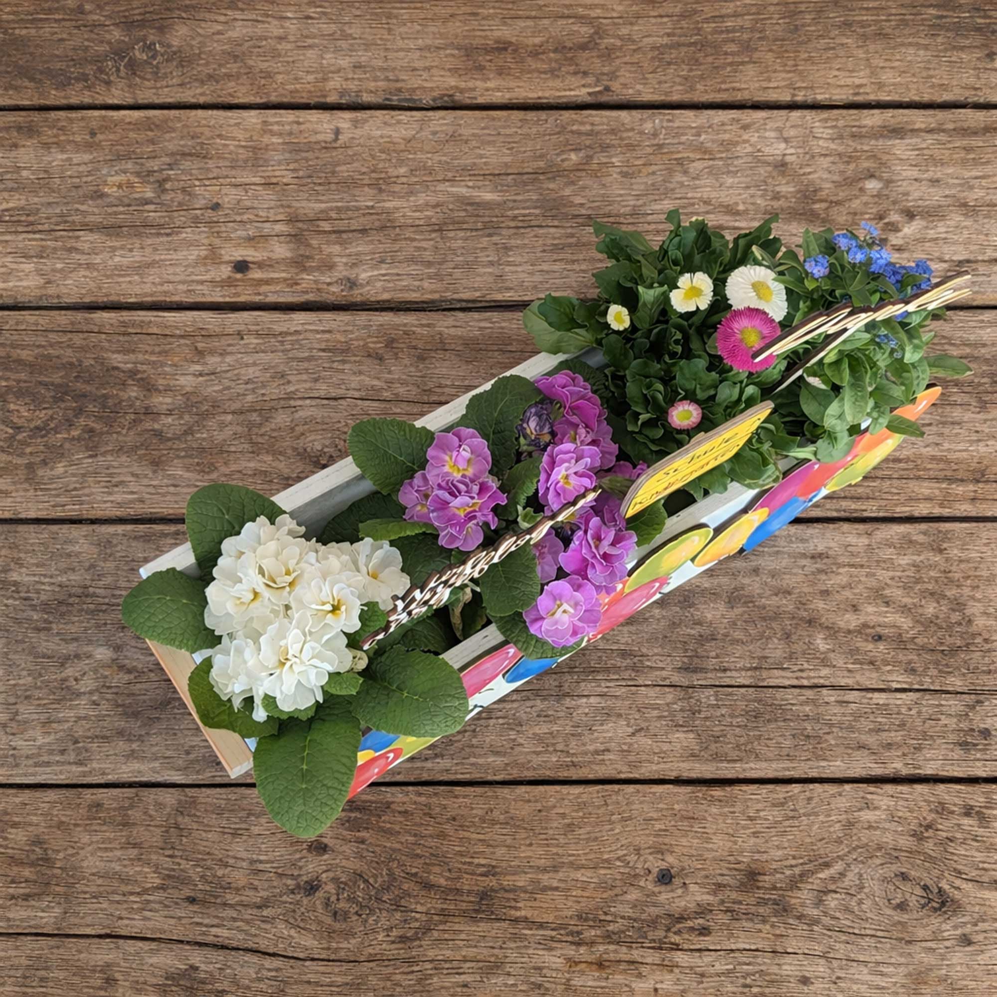 Kindergartenabschied - Personalisierter Blumenkasten mit Kindernamen – Kindergarten Abschiedsgeschenk für Erzieherin / Tagesmutter / Lehrer – Bild 10