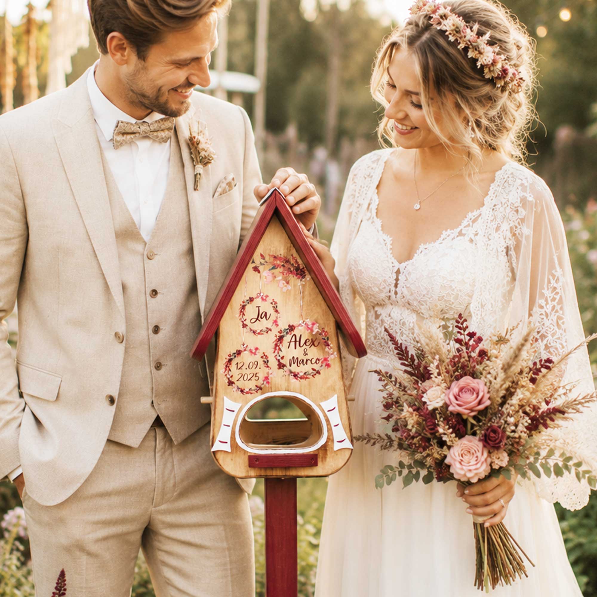 Geschenkidee fürs Brautpaar Trauzeugin Persönliches Geschenk von herzen nachhaltiges geschenk Boho Hochzeit