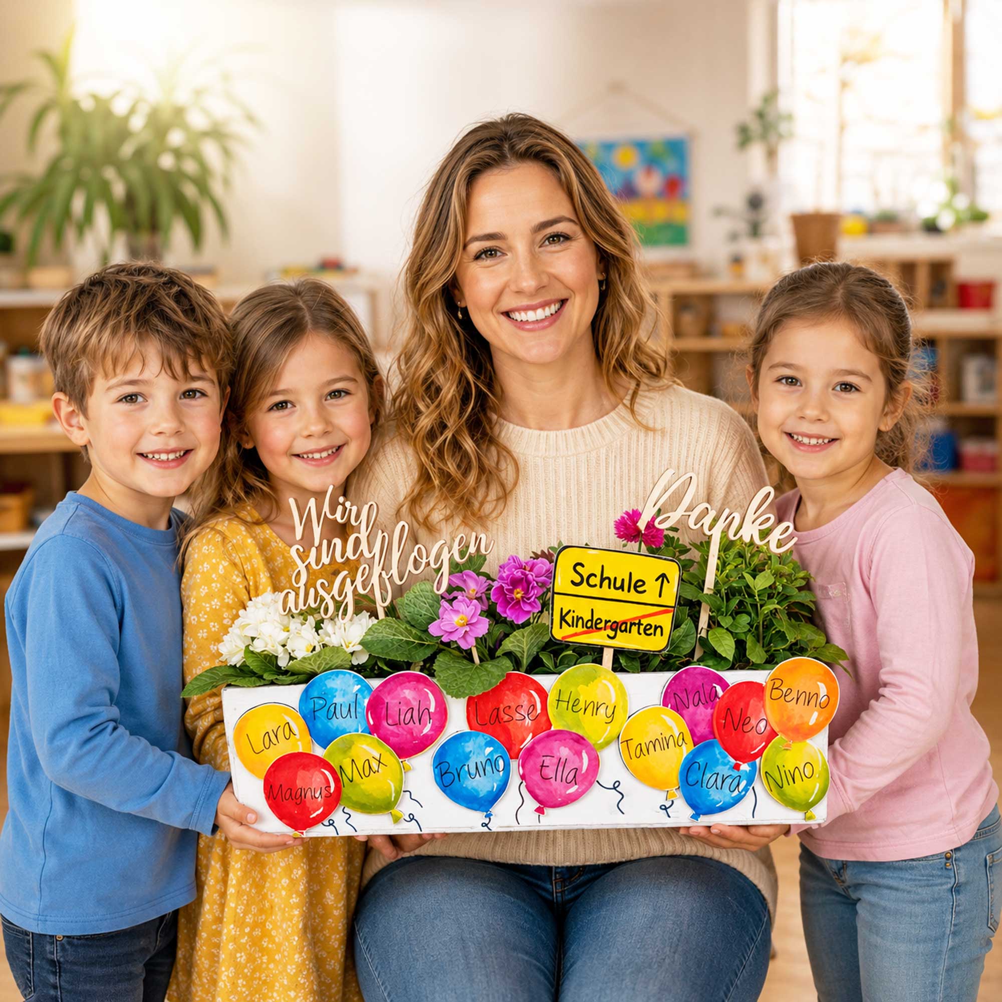 Kindergarten Abschiedsgeschenk Erzieherin Idee geschenkidee nachhaltiges geschenk kreativ Blumen