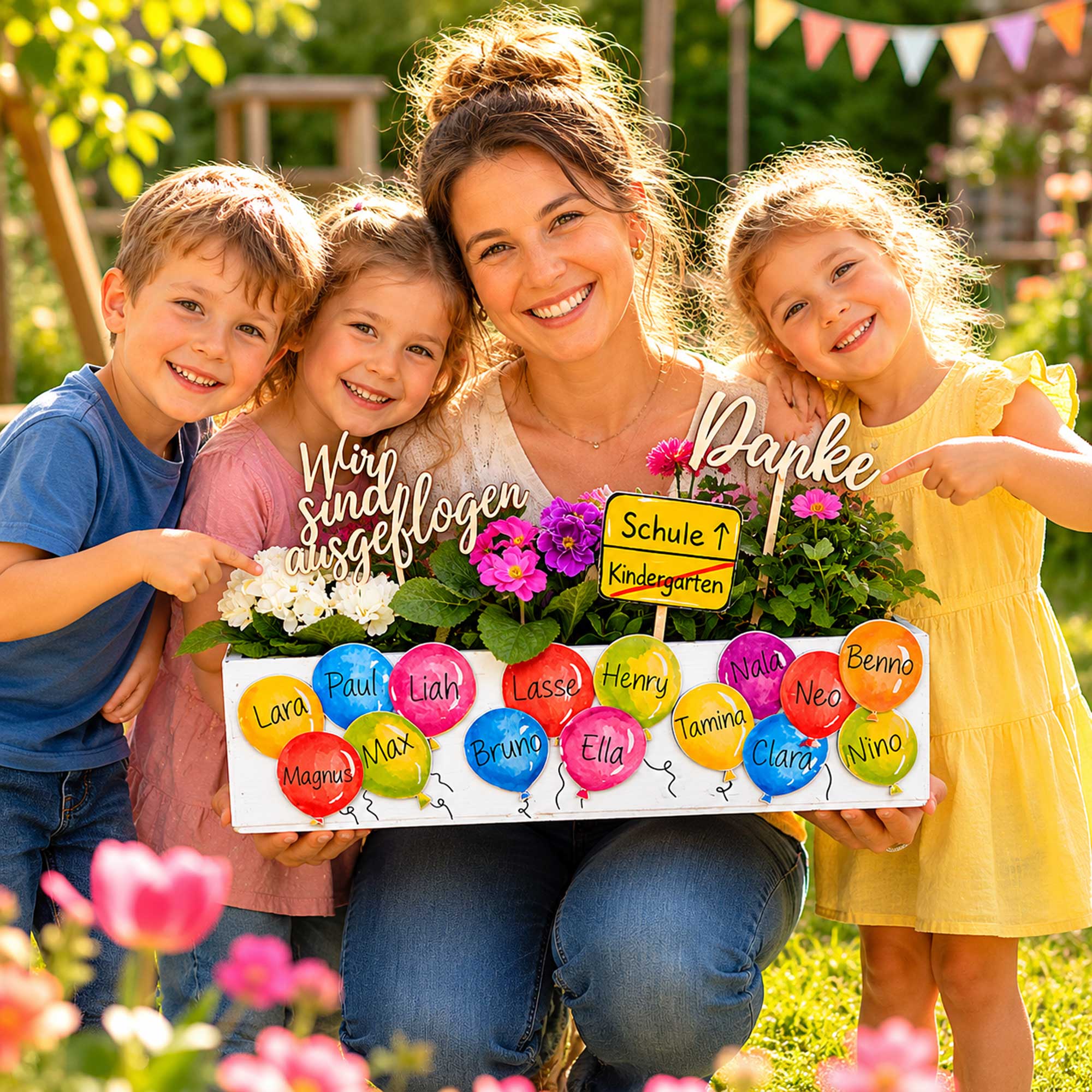 Kindergarten Abschiedsgeschenk Erzieherin Idee geschenkidee nachhaltiges geschenk kreativ Blumen
