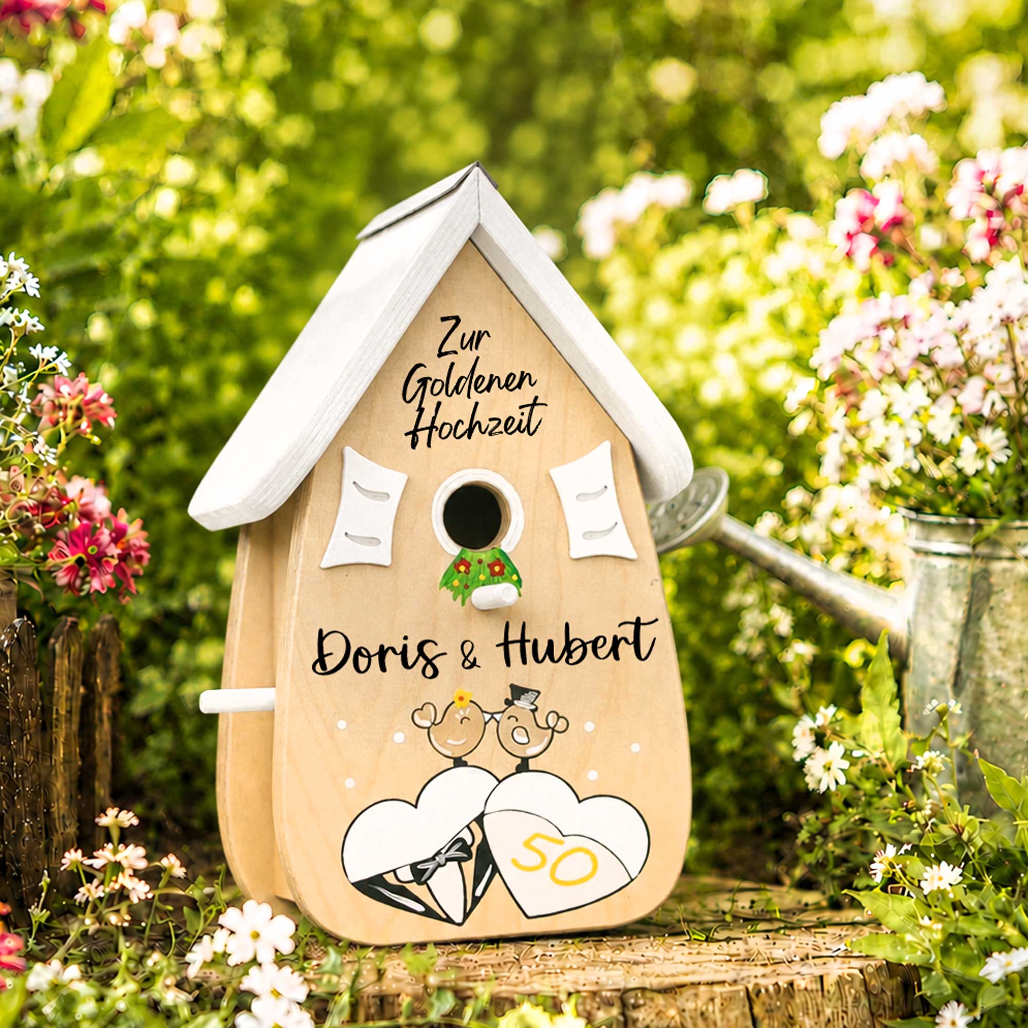 Geschenk zur Goldenen hochzeit 50 Jahre verheiratet personalisiert graviert handgemacht,