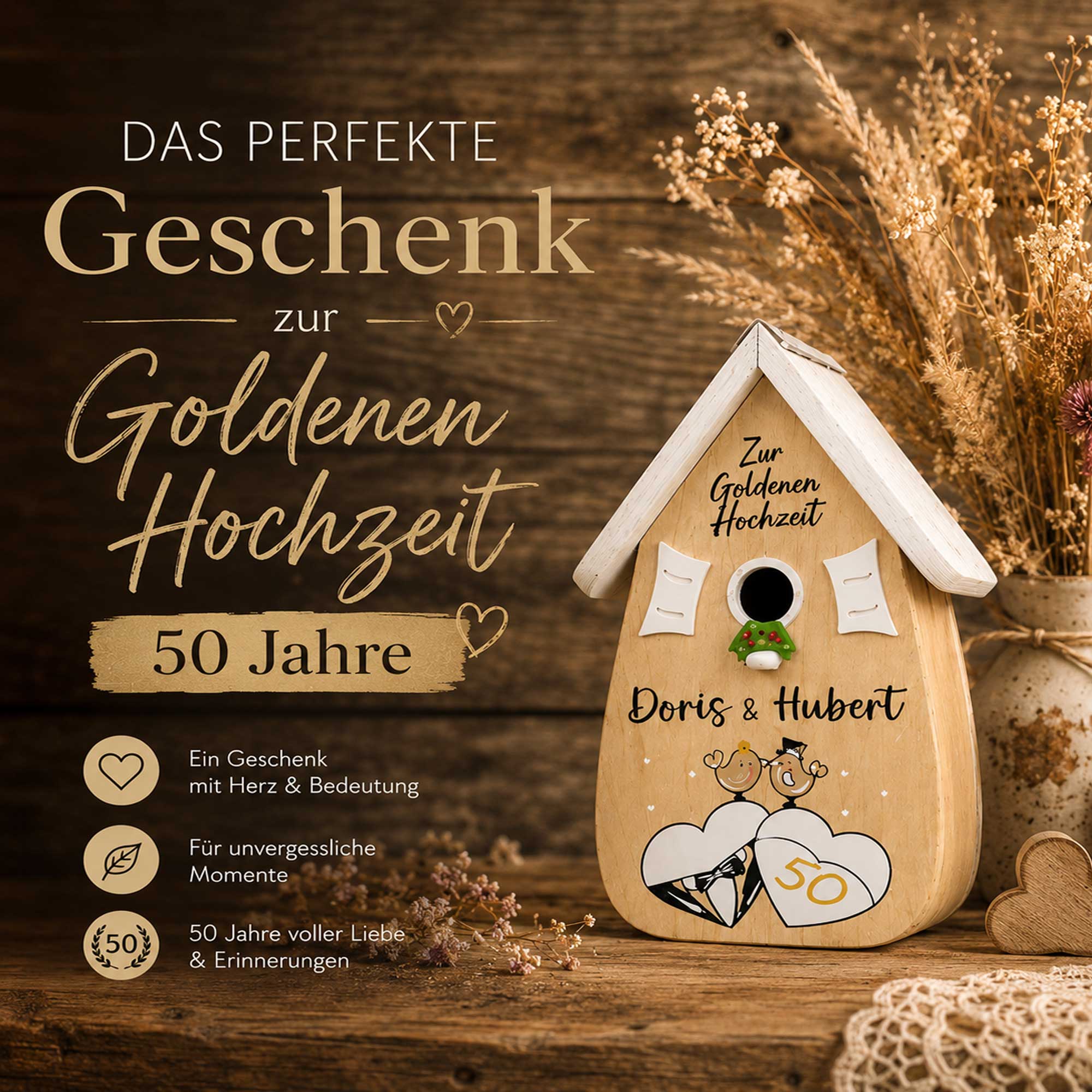 Persönliches geschenk zur Goldenen hochzeit von der familie , besonderes Geschenk Goldene hochzeit