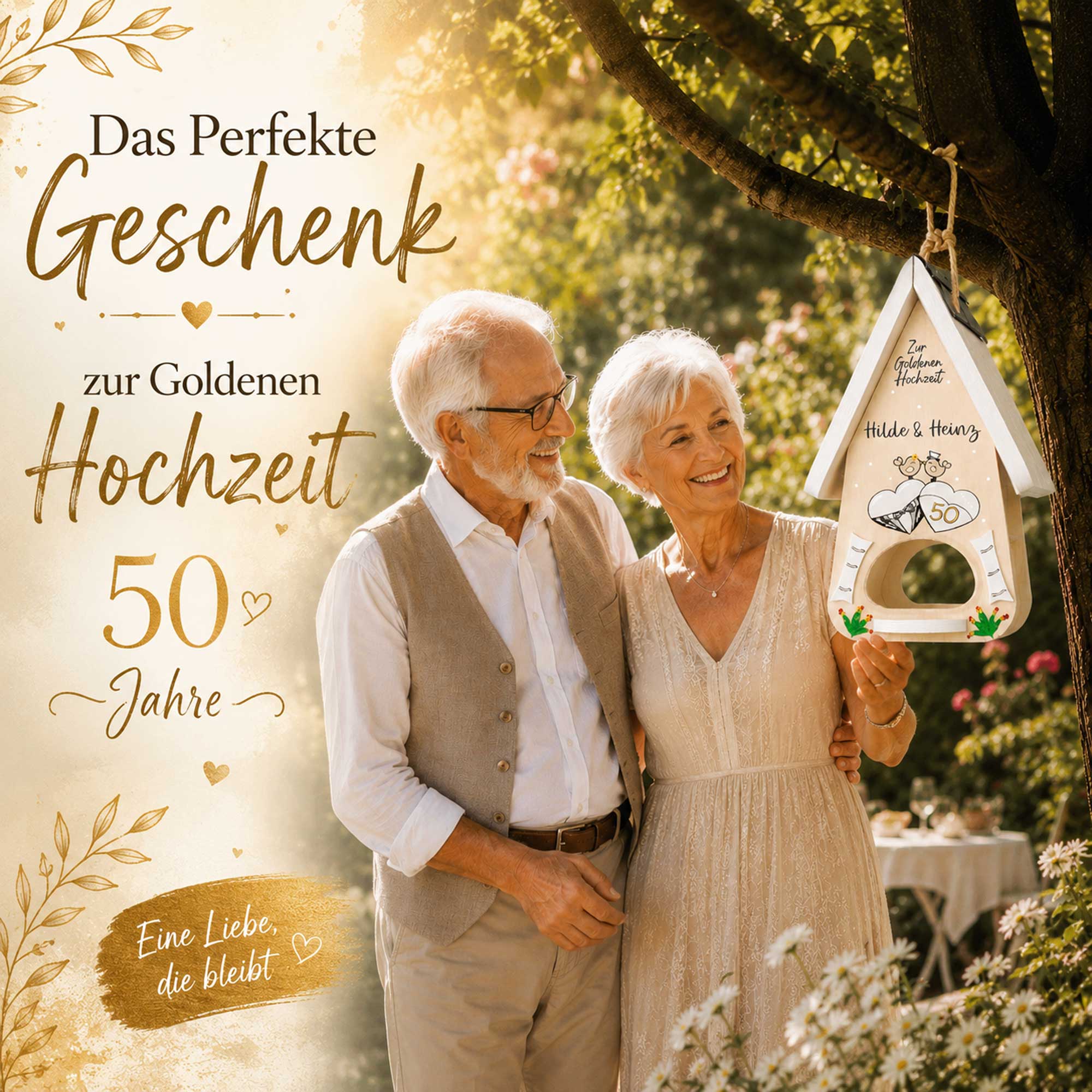 Geschenk zur Goldenen hochzeit 50 Jahre verheiratet personalisiert graviert handgemacht,