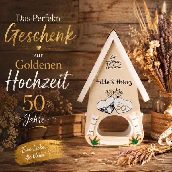 Geschenk zur Goldenen hochzeit 50 Jahre verheiratet personalisiert graviert handgemacht,