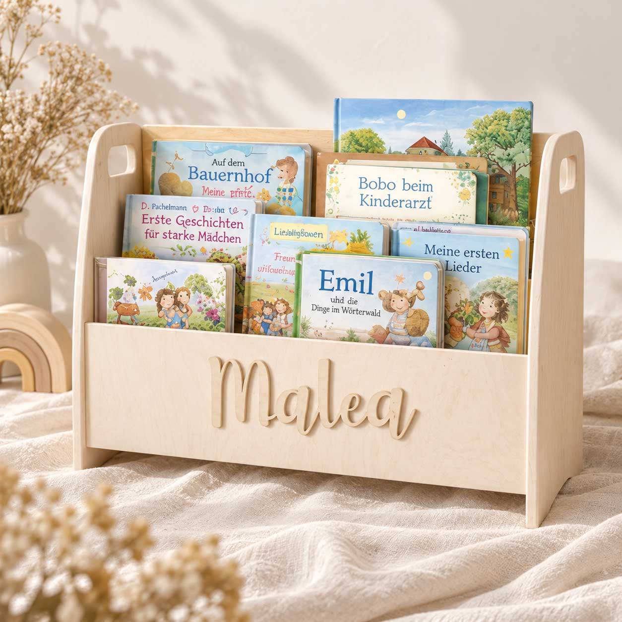 Bücherregal Kinder als geschenk Kinderzimmer personalisiert mit name Kinder Bücher aufbewahren