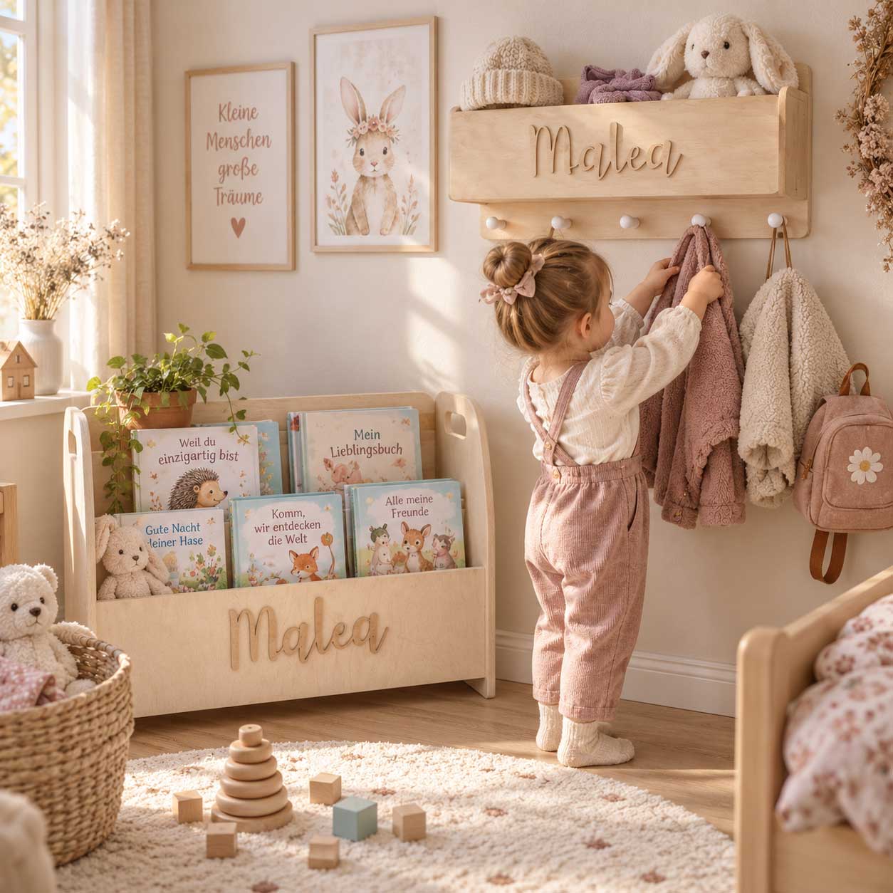 Bücherregal Kinder als geschenk Kinderzimmer personalisiert mit name Kinder Bücher aufbewahren
