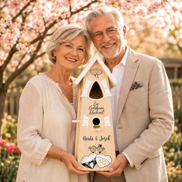 Persönliches Geschenk zur goldenen Hochzeit 50 jahre verheiratet einzigartiges geschenk personalisiert garten Holz nützlich