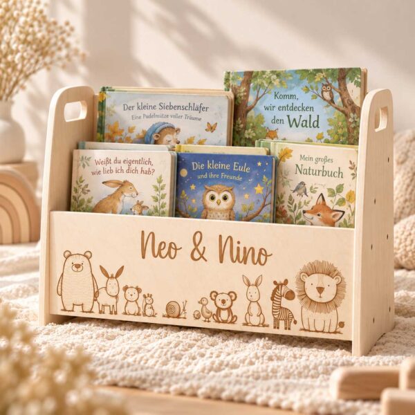 Bücherregal Kinder als geschenk Kinderzimmer personalisiert mit name Kinder Bücher aufbewahren